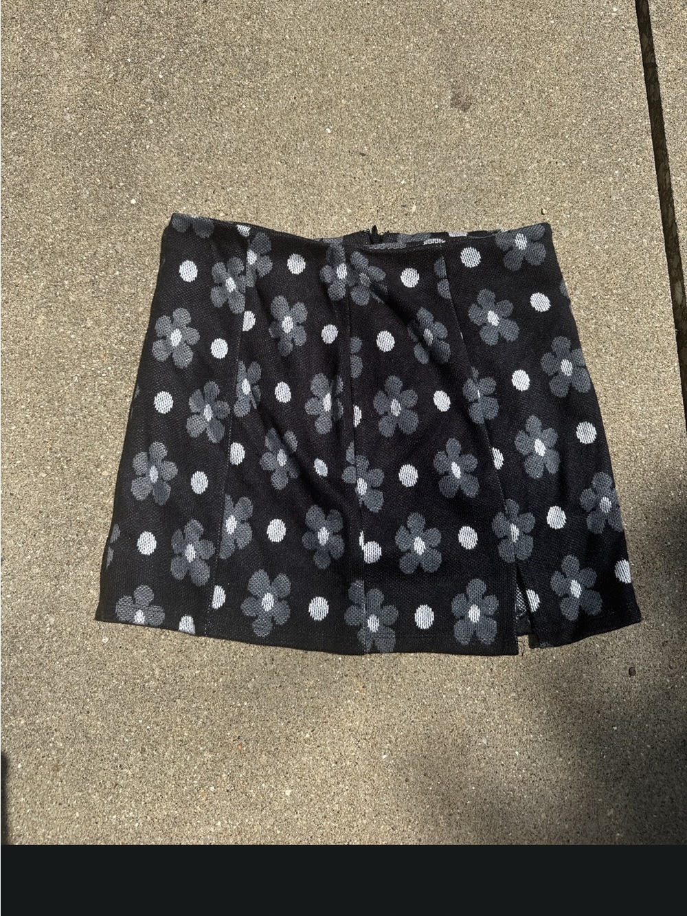 Vintage black floral mini skirt